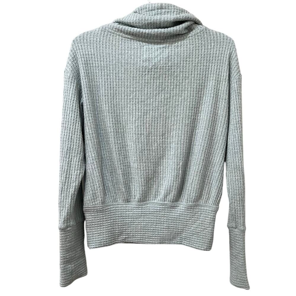 Anthropologie Women's Waffle Knit Cowl Neck Sweater Blue/Green XS - Picture 2 of 6